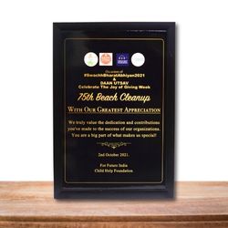 Appreciation Certificate From Future India for Beach Clean-Up