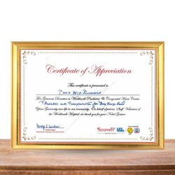 Certificate of Appreciation from Wockhardt Paediatric & Congenital Heart Centre